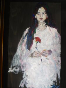 [油彩による人物肖像画　芯を描くポ－トレ－ト」