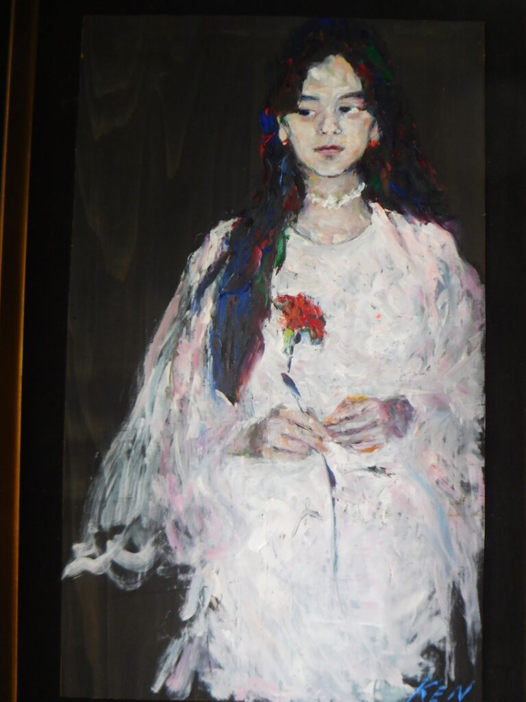 [油彩による人物肖像画　芯を描くポ－トレ－ト」